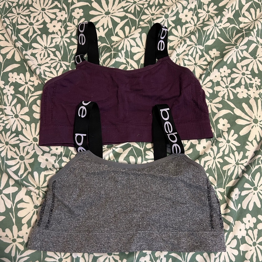 Bebe Bralette Duo in Purple and Gray